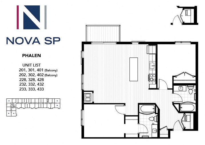 2 Bed 2 Bath Phalen Floorplan 2 Bed 2 Bath Phalen Floorplan at Nova SP Apartments, St Paul, Minnesota